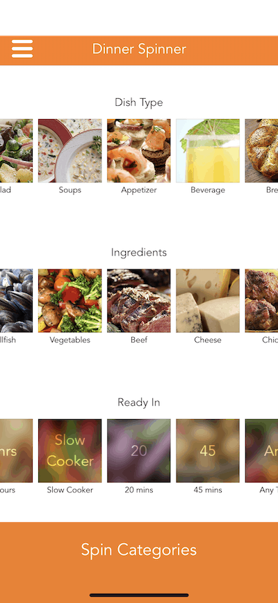 allrecipes dinner spinner, meal planner app