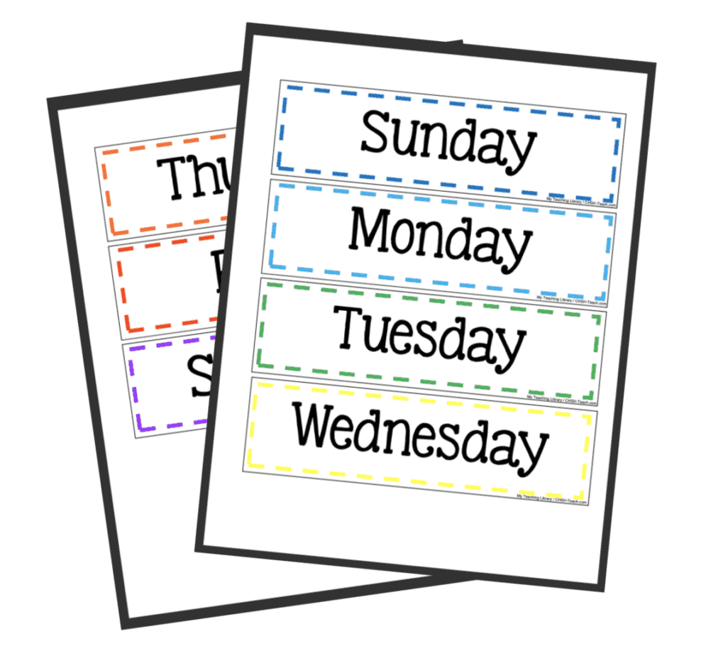 Days of the Week MTL, a great example of the teaching supplies and homeschool tools you'll find!