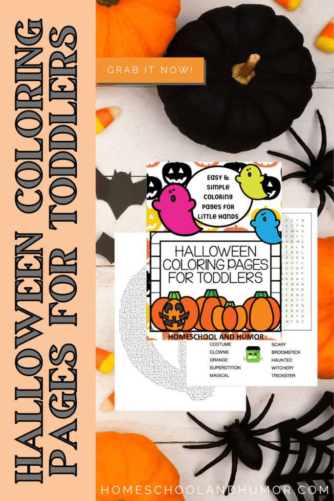 Grab these cute and easy-to-color halloween coloring pages for toddlers! They're so cute and simple with big fat black lines, your little one will love being part of the festivities!