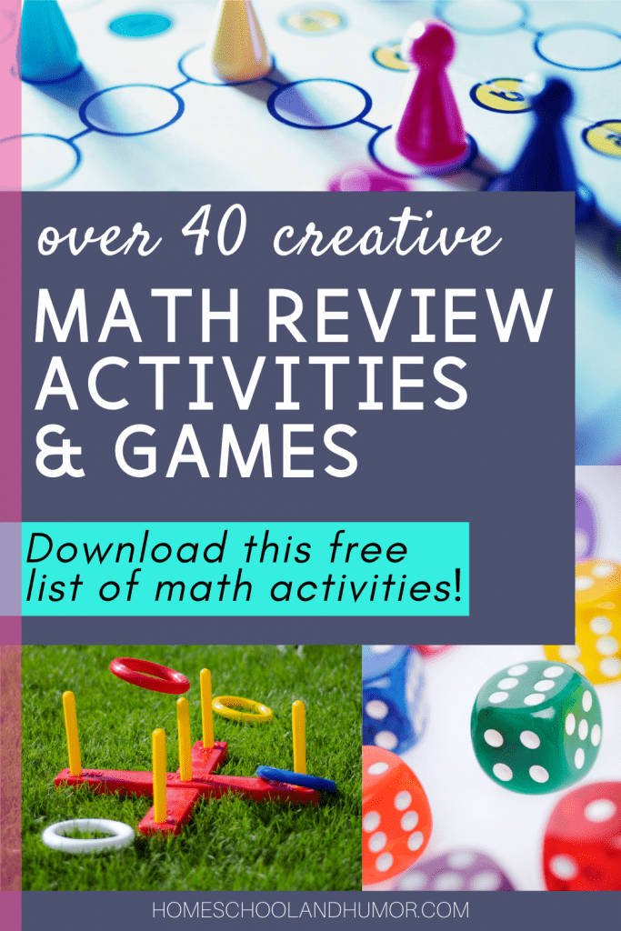 Need some extra math review activities to do in your homeschool? Here are 42 fun math review games and activities that your kids will love playing that will help reinforce important math concepts and keep math skills fresh!