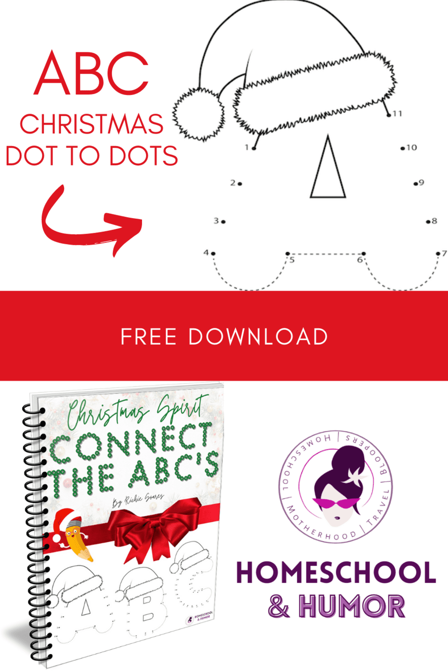 ABC Preschool Dot To Dot Printables for Christmas Time