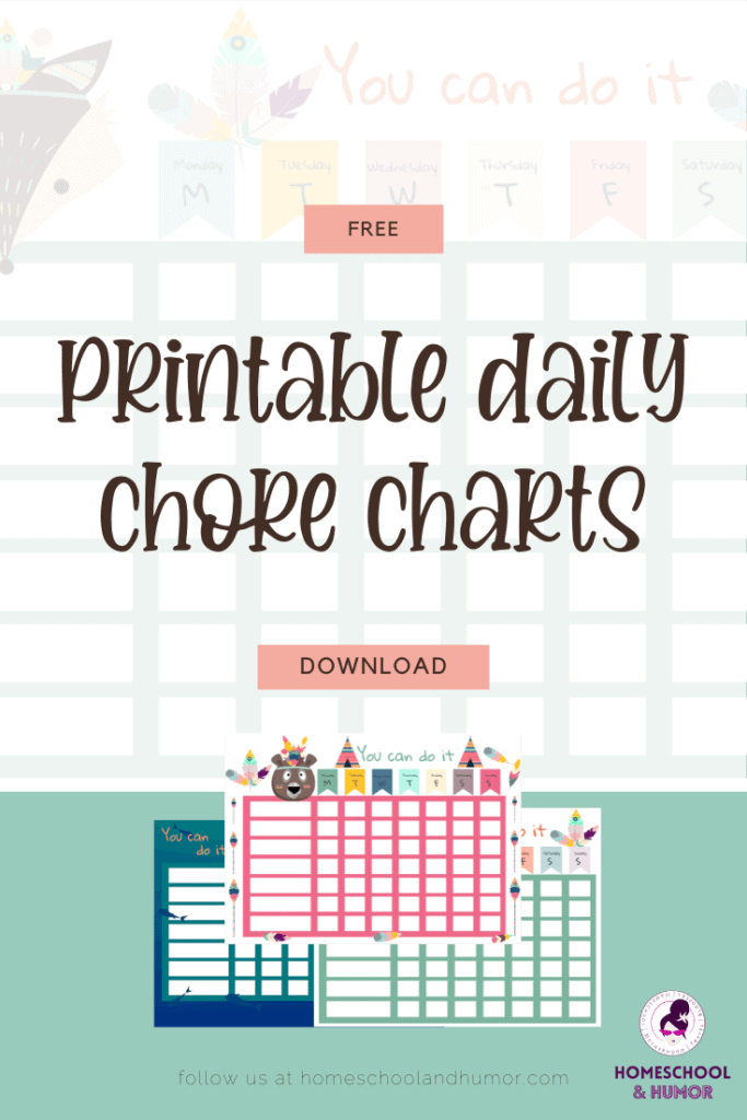 Organize your home with these cute free printable chore charts!