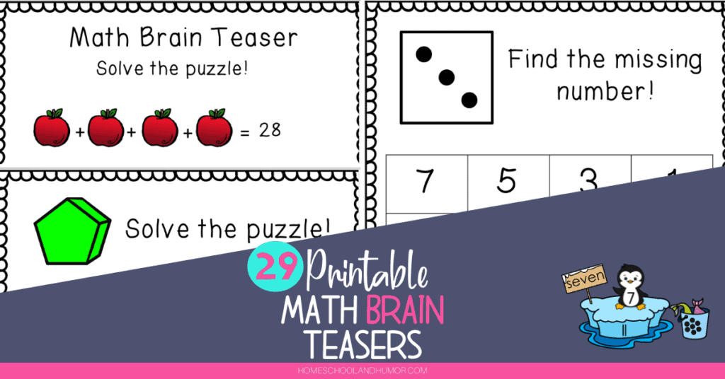 printable math brain teasers