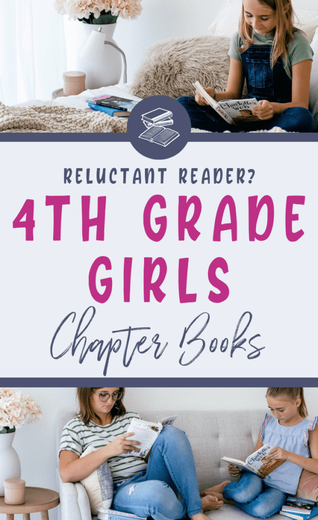 Need a new interesting list of 4th grade girls chapter books? If your baby girl is a reluctant reader, these 4th grade girls books may change her mind! From magic to adventure to dystopian settings, there's something for every reader in this roundup of books for 4th grade girls for kids! Check out more at homeschoolandhumor.com | Reading Tips for Kids