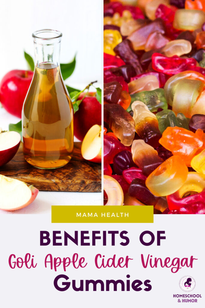 Do you want to know the health benefits of taking Goli apple cider vinegar gummies? Are you a homeschool mom feeling tired all the time? This post is for you! Learn about all the amazing things that happen when you add these little guys to your diet. Plus, find out how homeschool moms can benefit from this natural remedy. Read on to learn all about the pick-me-ups! | Momlife | Health |www.homeschoolandhumor.com