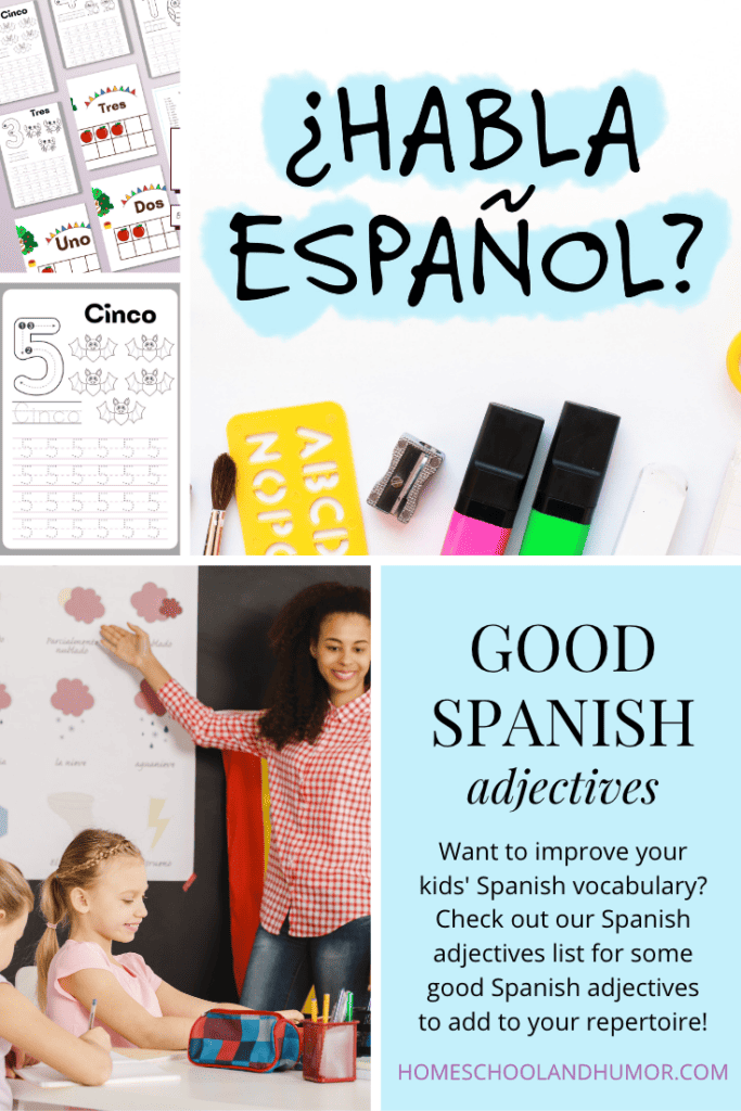 Want to improve your kids' Spanish vocabulary? Check out our Spanish adjectives list for some good Spanish adjectives to add to your repertoire! Our list includes adjectives in Spanish examples to help you understand how to use them in context. We've also included possessive adjectives Spanish, along with Spanish numbers, Spanish colors, and other kinds of Spanish adjectives that are used to show ownership. This is a BIG list of Spanish adjectives you can use in your lessons!