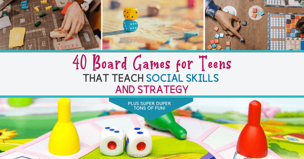 Are you looking for fun ways to engage your teen and teach them important life skills? As a homeschool mom, I'm always on the lookout for new & interesting board games for kids 8-12 or family board games that will keep my teens and tweens entertained while also getting educated. Check out this list of 40 incredible favorites, where these board games for kids and teens/tweens form a great way to develop self-confidence, communication skills and problem solving abilities in your teen!