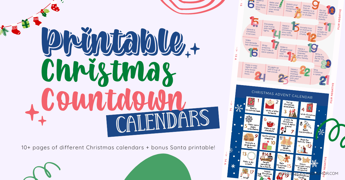 Looking for a printable christmas countdown calendar? Why not grab this free printable advent calendar numbers countdown to christmas for your kids to have fun each day leading up to Christmas! You'll find quick and easy things to do in this free printable christmas countdown calendar while having a blast this season!