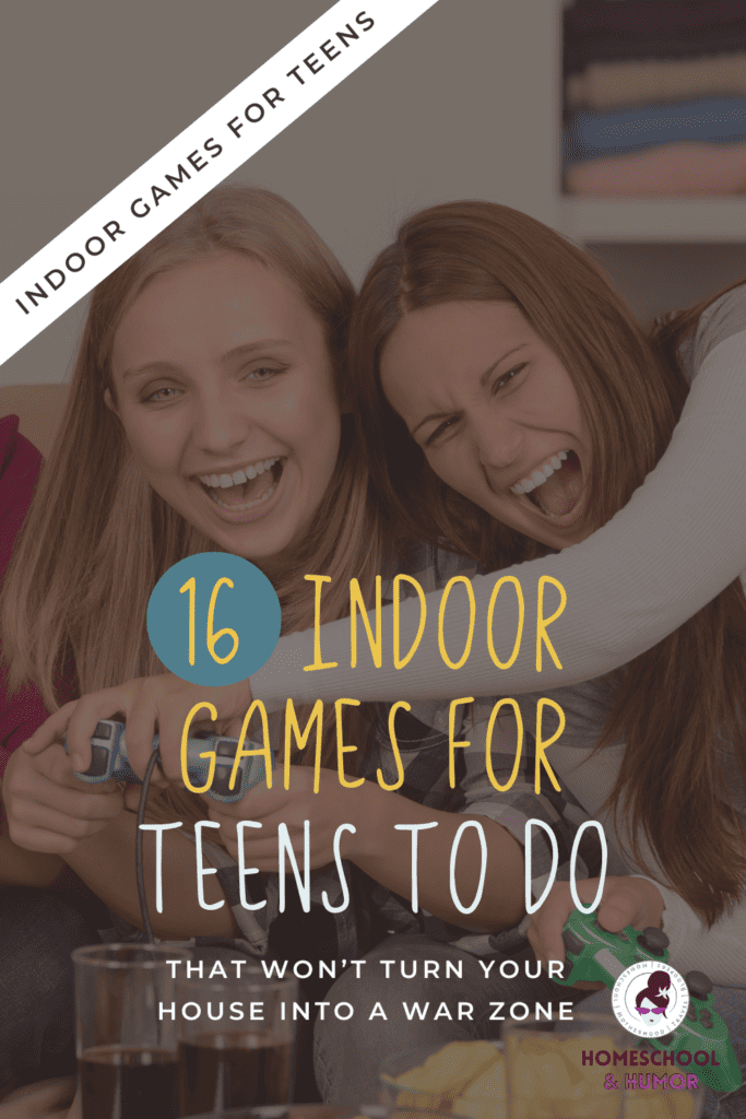 Discover the ultimate guide to keeping teens entertained indoors and transform your living space into a fun zone with these 16 indoor games for teens! Perfect for those homeschool days or boredom buster breaks, these fun games for teens indoor will have your teens have a grand time, all while sharpening their thinking skills. Choose from 16 of the fun games to play with teens indoor, along with step by step instructions. | indoor games for teens at home | indoor games for teens classroom